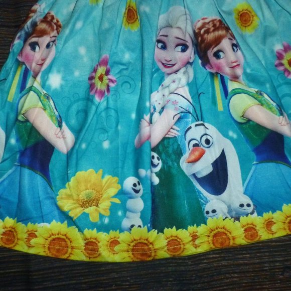 Boutique Frozen Elsa Ana Olaf Girls Dress - Picture 3 of 3